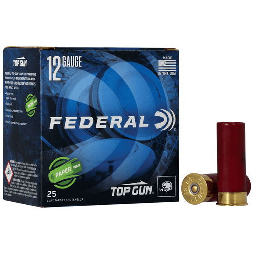 Federal TG12WS275 Top Gun Paper Wad 12 Gauge 2.75" 1 oz 7.5 Shot 25 Per Box/ 10 Case