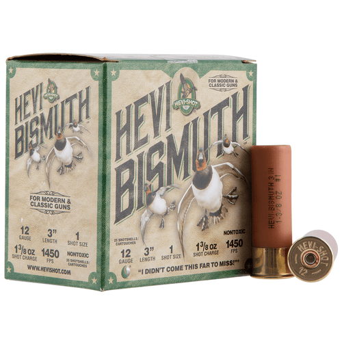 HEVI-Shot HS14001 HEVI-Bismuth 12 Gauge 3" 1 3/8 oz Bismuth 1 Shot 25 Per Box/ 10 Case