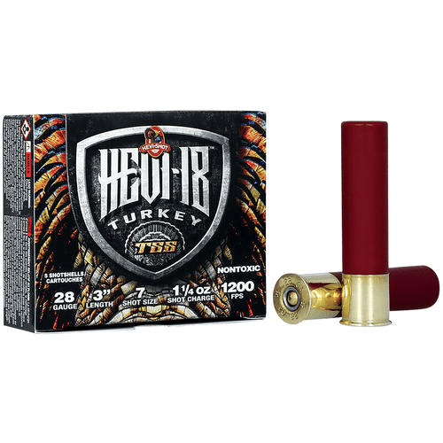 HEVI-Shot HS7287 HEVI-18 TSS Turkey 28 Gauge 3" 1 1/4 oz Tungsten 7 Shot 5 Per Box/ 10 Case