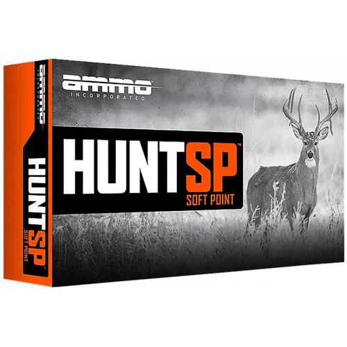 Ammo Inc 7MM08139SPA20 Hunt 7mm-08 Rem 139 gr Soft Point 20 Per Box/ 10 Case, box view.