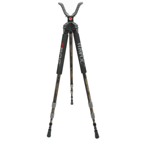 Bog-Pod Havoc Tripod 22"- 50" High Field Pod Veil Alpine Green Aluminum - 1100485, Open Tripod View