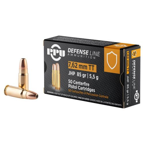 PPU Defense 7.62x25mm Tokarev 85 gr Jacket Hollow Point 50 Per Box