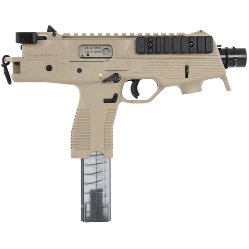 B&T TP9 9mm Luger Semi-Auto Tactical Pistol with Coyote Tan Polymer Frame/Grip - 30105NUSCT, right side view