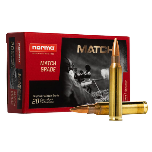 Norma Ammunition Dedicated Precision Golden Target Match 223 Rem 77 gr Hollow Point Boat Tail - 20 Rounds - 2423552