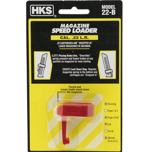 HKS 22B Speed Mag Loader Red Finish for 22 LR Pistols