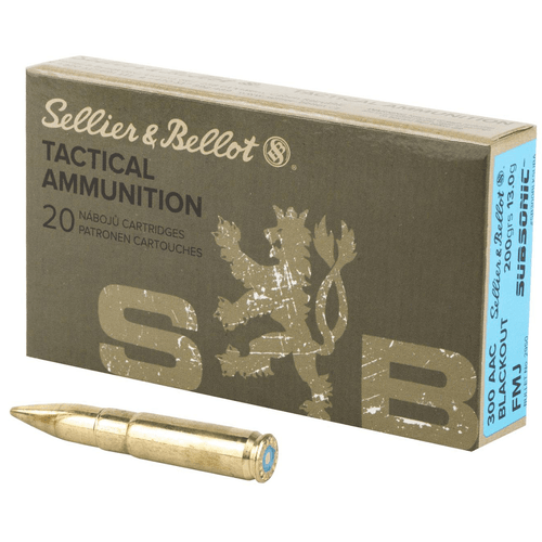 Sellier & Bellot SB300BLKA Rifle 300 Blackout 124 gr Full Metal Jacket 20 Per Box