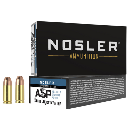 Nosler Assured Stopping Power Handgun 9mm Luger 147 gr Jacket Hollow Point - 51325 -1