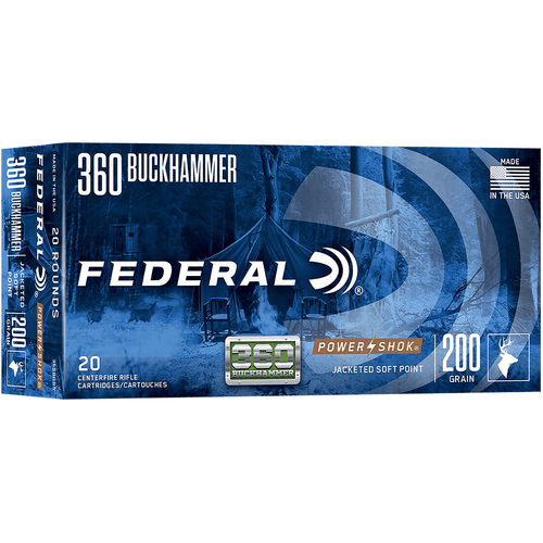 Federal 360BHBS Power-Shok Buckhammer 360 Buckhammer 200 gr Jacketed Soft Point 20 Per Box-604544688283