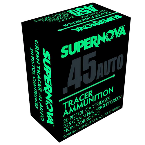 Supernova 45 ACP Green Tracer Non Corrosive 225 gr Full Metal Jacket