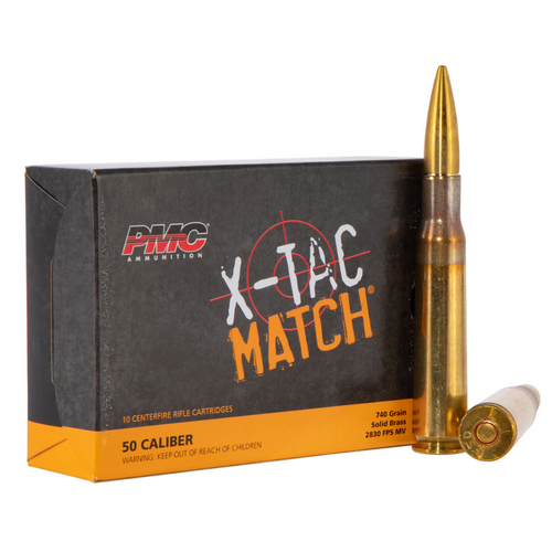 PMC X-Tac Match 50 BMG 740 gr Solid Brass Ammunition