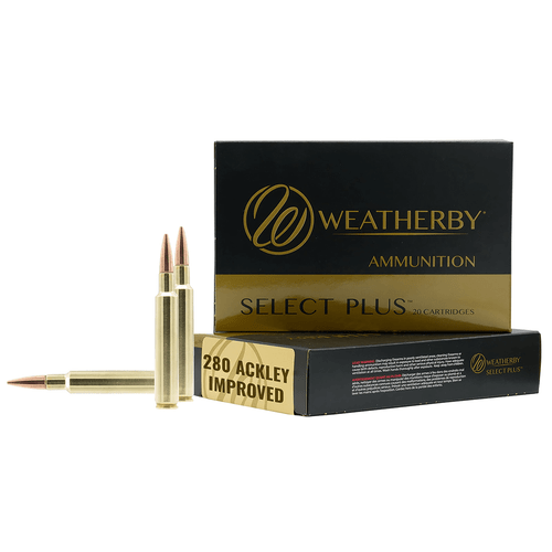 Weatherby F280A150SCO Select Plus 280 Ackley Improved 150 gr Swift Scirocco 20 Per Box-747115453078