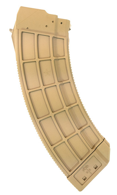 US Palm Standard 30rd 7.62x39mm Caliber Fits AK-47 Flat Dark Earth Polymer w/Stainless Steel Latch Magazine - MA693A
