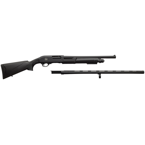 Chiappa Firearms 301 Field/Tactical Full Size 12 Gauge Pump Shotgun with 18.50/28" Black Steel Vent Rib Barrel, Black Aluminum Receiver, and Black Synthetic Stock
