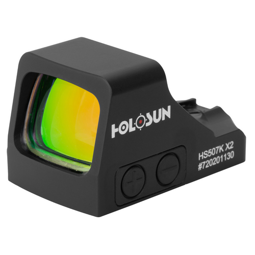 Holosun HS507K X2 - Black Anodized, 0.58x0.77 inches Objective, 2 MOA Red Dot/32 MOA Red Circle Multi Reticle - 1
