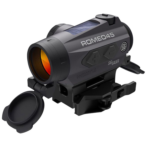 Sig Sauer Electro-Optics Romeo4S Red Dot Sight with 1 MOA Red Ballistic Circle Quadplex Reticle, Graphite, 1x20mm - 1