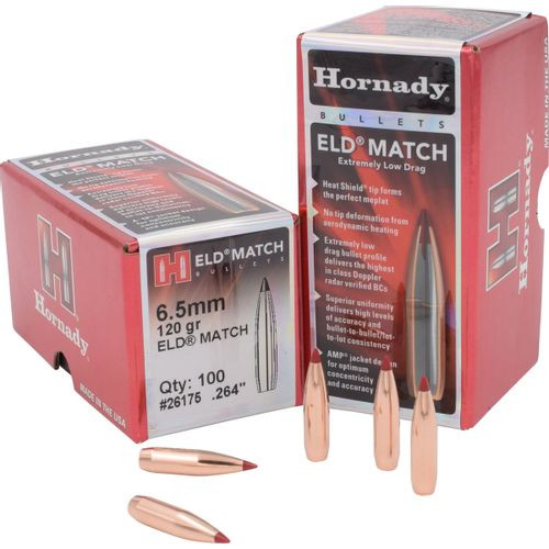 Hornady 26175 ELD Match Reloading Bullets 6.5mm .264 120 gr Extremely Low Drag Match 100 Per Box