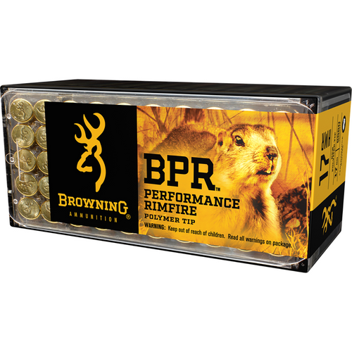 Browning BPR Performance Rimfire 17HMR Ammunition - 17gr Polymer Tip - 50 Per Box/20 Case - B195117050 -1