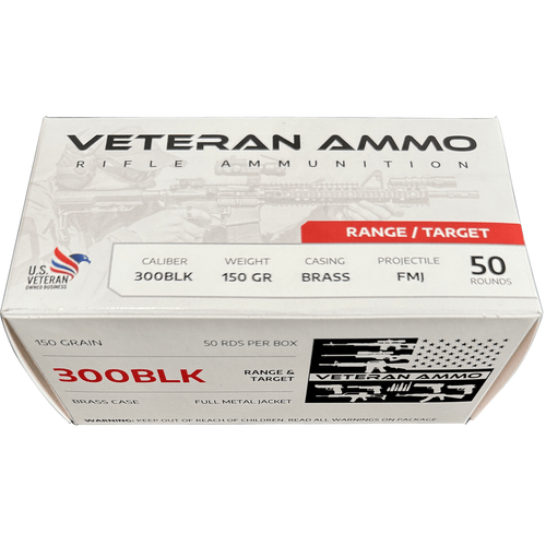 Hyperion Munitions HMBX300BLK15050 Veteran Ammo 300 Blackout 150 gr Full Metal Jacket 50 Per Box