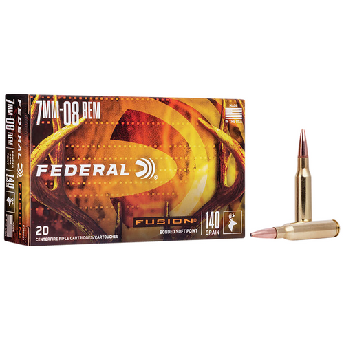 Federal Fusion 7mm-08 Rem 140gr Bonded Soft Point, 20 Rounds Per Box - F708FS1