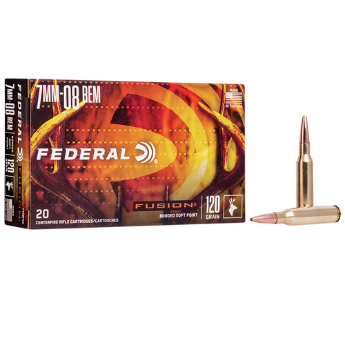 Federal Fusion 7mm-08 Rem 120gr Bonded Soft Point, 20 Rounds Per Box - F708FS2