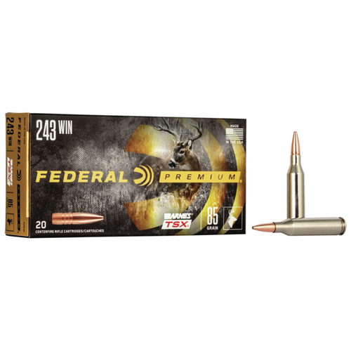 Federal Premium .243 Winchester 85gr Barnes TSX, 20 Rounds Per Box - P243K