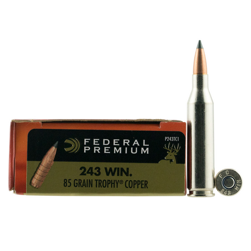 Federal Premium 243Win 85gr Trophy Copper Rifle Ammunition - 1