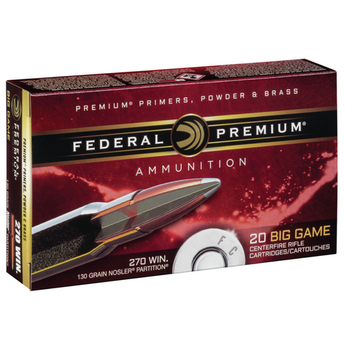 Federal Premium 270Win 130gr Nosler Partition Rifle Ammunition