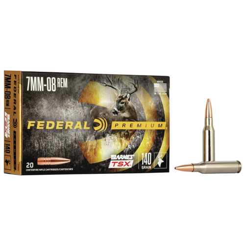 Federal Premium 7mm-08 Rem 140gr Barnes TSX Rifle Ammunition - P708C