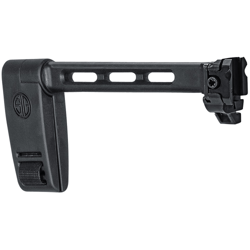 Sig Sauer 8901672 Pivoting Contour Brace Black, Fixed/Folding with Locking Hinge, Mounts to 1913 Pic. Interface, Designed for Sig MCX/MPX