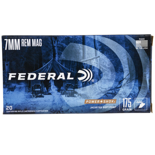 Federal Power-Shok 7mm Rem Mag 175gr Jacketed Soft Point Rifle Ammunition - 1