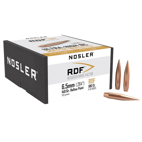 Nosler 49824 RDF Match 6.5mm .264 140 gr Hollow Point Boat Tail/ 100 Per Box