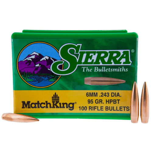 Sierra 1537 MatchKing 6mm .243 95 gr Hollow Point Boat Tail/ 100 Per Box