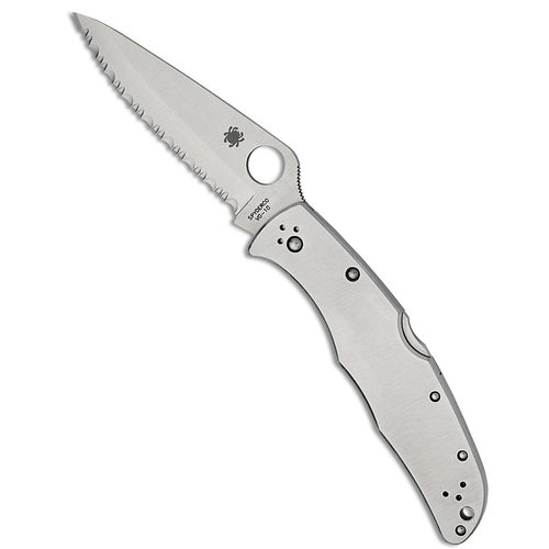 Spyderco C10S Endura 4 3.85" Folding Clip Point Part Serrated VG-10 Knife