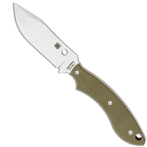 Spyderco FB49GPOD Stok 2.95" Fixed Bowie Plain Stonewashed 8Cr13MoV Knife