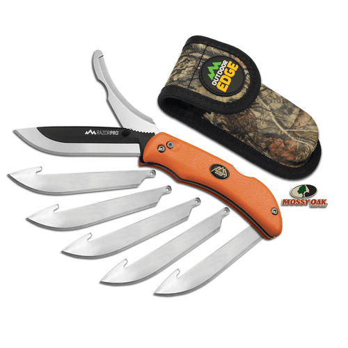Outdoor Edge RO20C RazorPro 3.50" Folding Razor/Gut Plain/Saw 420J2 Stainless Steel Knife