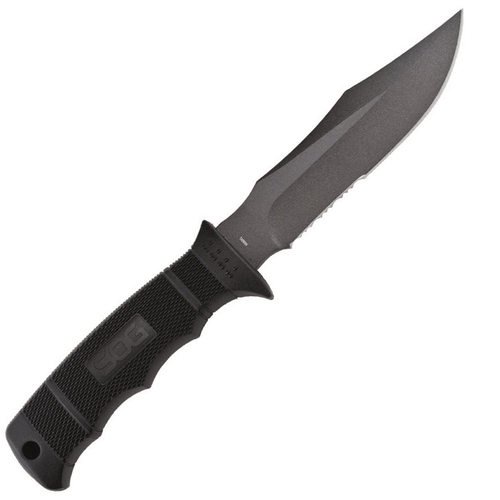 S.O.G SOGM37NCP Seal Pup 4.75" Fixed Clip Point Part Serrated Knife