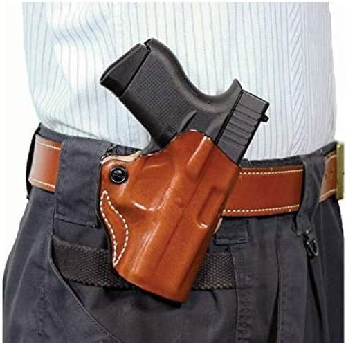 DeSantis Gunhide 019TA3NZ0 Mini Scabbard OWB Tan Leather Belt Slide Fits Glock 48 Right Hand