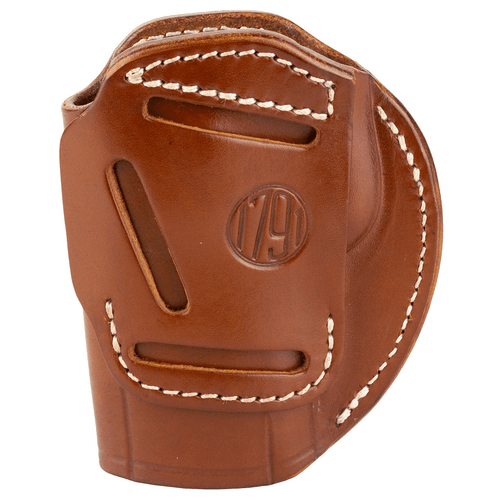 1791 Gunleather 4WH3CBRR 4-Way IWB/OWB Size 03 Classic Brown Leather Belt Clip Compatible w/Glock 26/Ruger LC9/S&W M&P Shield 2.0 9/40 Right Hand