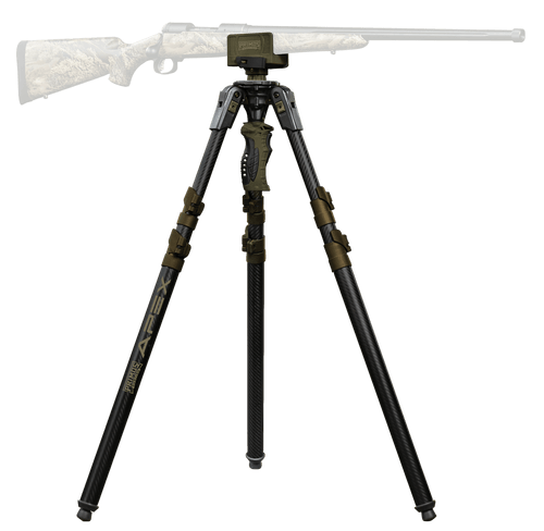 Primos 65900 Trigger Stick Apex Tripod made of Aluminum with Carbon Fiber/Flat Dark Earth Accent Finish, 28"-62" Vertical Adjustment & Rubber Feet