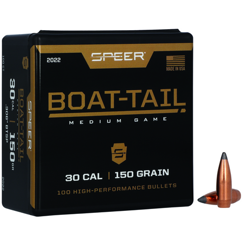 Speer Boat-Tail 30 Caliber 150gr Jacketed Soft Point