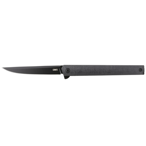 CRKT CEO Blackout 3.35" Folding Knife with Plain Black EDP AUS-8A Stainless Steel Blade and Black GRN Handle - 1