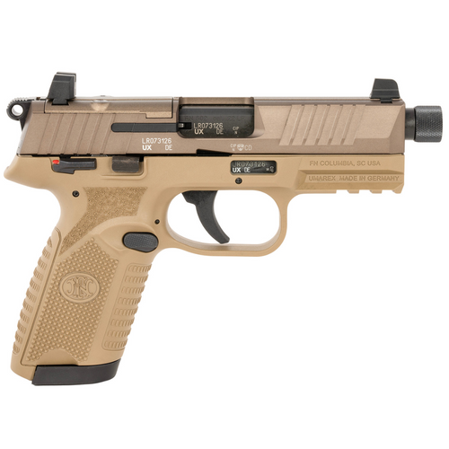 FN 502 Tactical .22 LR Pistol with 4.60" Threaded Barrel, Flat Dark Earth Frame - 66101681 - 1