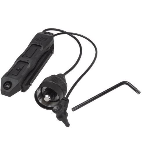 Nightstick Black Dual Switch Remote Pressure Switch, Top View.