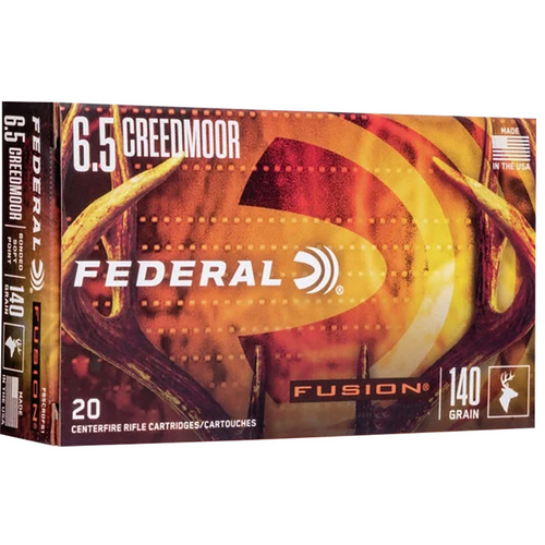 Federal Fusion 6.5 Creedmoor 140gr Bonded Soft Point, 20 Rounds per Box, 10 Boxes per Case - F65CRDTFS1