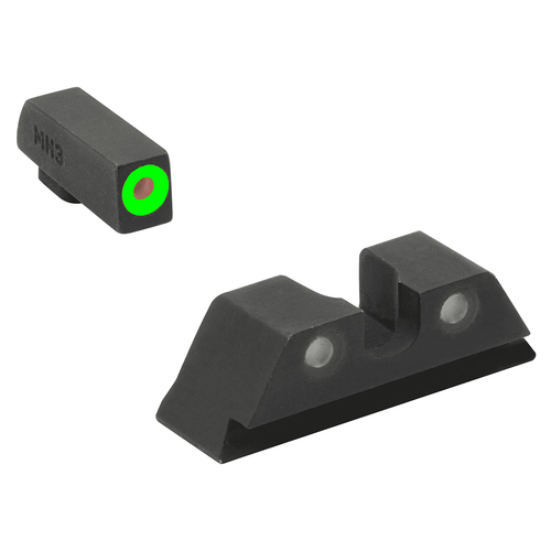 Meprolight USA 402243111 Hyper-Bright Green Tritium Green Outline Front Sight-Green Tritium Black Outline Rear Sight Fits: Glock 17/17L/19/22