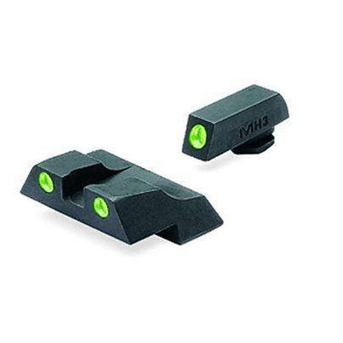 Meprolight USA 102263101 Tru-Dot Green Tritium White Outline Front Sight-Green Tritium White Outline Rear Sight Fits: Glock 26/27