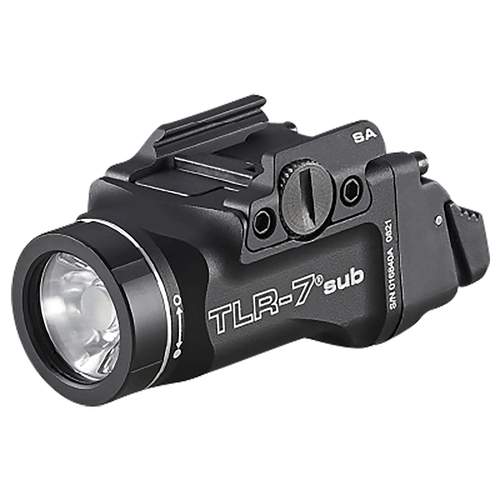 Streamlight 69404 TLR-7 SUB Ultra-Compact For Handgun Springfield Hellcat 500 Lumens Output White LED Light 140 Meters Beam Clamp Mount Black Anodized Aluminum