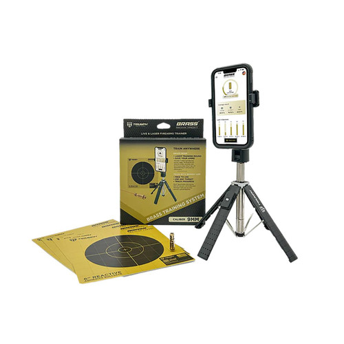 Triumph Systems Brass Training System 9mm Laser with Targets & Phone Stand - TSBBBSSS