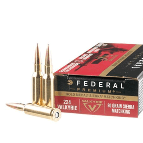 Federal GM224VLK1 Premium Gold Medal 224 Valkyrie 90 gr Sierra MatchKing BTHP 20 Per Box-604544630275