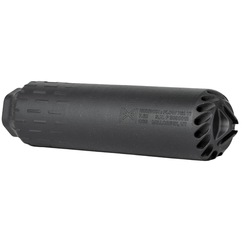 Huxwrx 2748 FLOW 762 TI 30 Cal (7.62mm), 6.70" Long 1.80" Diameter, Black Titanium, 5/8"-24 tpi DT Mount Suppressor